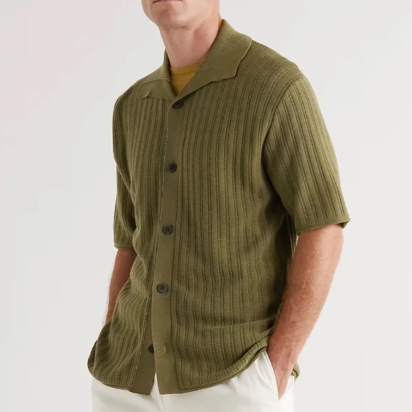 Mr P Open-Knit Cotton and Lyocell-Blend Shirt - Picture 4 of 5